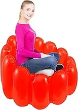 Inflatable Chair for Home Outdoors, Inflatable Lounge Chair, Portable Blow Up Couch, Portable Lightweight Blow Up Couch, Versatile Strong Load Bearing Inflatable Seat for Camping Swimming Pool (Red)