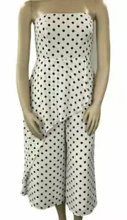 Nydia Jumpsuit White Polka Dot size 12