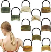 10 Pcs Acrylic Cuff Hair Ties Elastics Ponytail Holders Hair Bands Ropes French Elastic Rubber Band Hair Cuff Wrap Ponytail Accessories for Women Girl