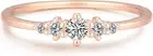 Sterling Silver Stacking Ring with 5 Mini CZ Stones Eternity Band|Sterling Silve