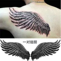 在飛比找蝦皮購物優惠-帥氣簡單紋身貼纹身贴 防水 六翼天使恶魔翅膀 男女 背部刺青