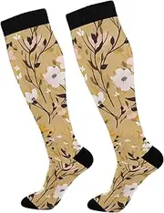 [GAIREG] Vintage Gold Swirl Sport Compression Sock Compression Socks for Women Running Womens Knee High Socks