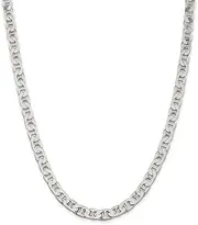 [JewelryWeb] 925 Sterling Silver Solid Polished 6.5mm Nautical Ship Mariner Anchor Chain Necklace Lobster Claw Jewelry Gifts for Women - Length Options: 46 51 56 61 66 76