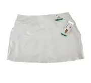 NEW Greg Norman Play dry Golf Womens Skirt Skort XL White Pockets Pull on TS01