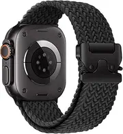 [IXTRA] Braided Solo Loop Elastic Nylon Sports Band Compatible with Apple Watch Bands 38mm 40mm 41mm 42mm 44mm 45mm 46mm 49mm, Parachute Buckle Strap for iWatch Series Ultra 1/2 10 9 8 7 6 5 4 3 SE1/2