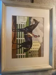 Charles Wysocki The Jockey Framed Print Horse Racing Jockey 16in x 13in