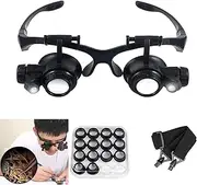 Magnifying Glasses with LED Light, LXIANGN Jeweler Loupe Watch Repair Magnifier with 8 Interchangeable Lens-2.5X 4X 6X 8X 10x 15x 20x 25x for Close Work