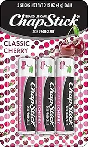 Chapstick 3 Pack, Cherry: Chapstick Classic (3 Sticks) Cherry Flavor Skin Protectant Flavored Lip Balm Tube, 0.15 Ounce Each