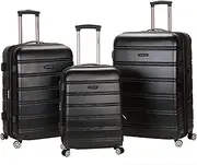 [Rockland] Melbourne Hardside Expandable Spinner Wheel Luggage, Black, 3 Piece (20"/24"/28"), Melbourne Hardside Expandable Spinner Wheel Luggage