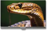 [LKHDS] Slim Aluminum Alloy Business Card Holder Cobra Snake Pocket Business Card Case Portable Business Card Wallet Business Card Holders Handheld Card Box for Women Men, style, One size, Style, One
