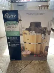 NEW Oster Ice Cream Shop 4-Qt Wood Wooden Bucket Ice Cream Maker Machine