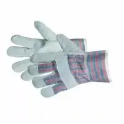 Silverline Rigger Work Gloves Size Large Chrome Leather Knuckle Protection CB01