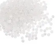 300pcs Flatback Pearls 4mm ABS Plastic Half Round Dome Pearls, Bright White