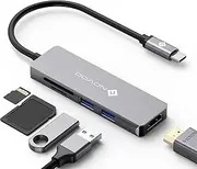 USB C Hub, NOVOO USB Type C Hub Adapter with 4K HDMI, 2 X USB 3.0, SD Card & Micro SD Card Slots USB-C Multiport Adapter USB C Dongle for MacBook Pro Dell XPS HP More Type C Devices