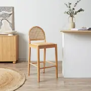 Mateo Curved Rattan Bar Stool - Natural