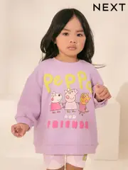 Purple Peppa Pig Crew Sweatshirt & Cycle Shorts Set (6mths-7yrs) (AD4076) | $37 - $46