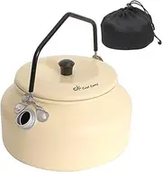Outdoor Tea Brewing Pot - Open Flame Coffee Kettle, Lightweight Metal Camping Teapot | Quick Boiling Spill Frees Boiling Gear with Handle for Hiking, Road Trips, Trekking, and Travel Cooking Needs