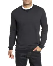 Travis Mathew Fink Long Sleeve Shirt Sweater Sharkskin Black Size Small NWT
