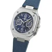 bell & ross BR 5 CHRONO BLUE STEEL watch men TO04181