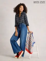 White Stuff Light Blue Annie Jersey Shirt (W81598) | $104