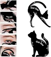 Garden Of Arts Cat Line Eyeliner Stencil, Smoky Eyeshadow Applicators Template Plate, Professional Multifunction Black Cat Shape Eye liner & Eye Shadow Guide Template (PVC Material) (1)