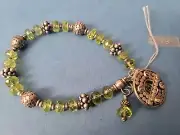 Vintage Hand Made Peridot & Bead Bracelet.