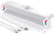 White Computer Speaker/Soundbar, Power USB Wired, 10W, Aux/3.5 Line out, NO BT!