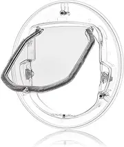Small Pet Door for Sliding Glass Doors, Cat Flap with Dual Knob Locks, 4 Way Locking System, Transparent Weatherproof Door for Cats and Small Dogs, Adjustable Flap