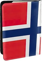 [JEJEA] Norwegian Flag Print Travel Organizer Credit Cards Case Passport BookPassport Holder Cover Wallet forTraveling,, Black, One Size