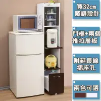 在飛比找momo購物網優惠-【C&B】加高型廚房隙縫電器櫃