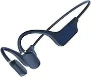 Bone Conduction Earphone, Headset with MIC, Bluetooth Connection, IPX7, Water Resistance, Earphone for Running, Driving and Sports, Easy Connection, 8h Playtime, Light Weight, Blue Color