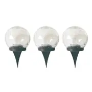Garden Solar Lights Cracked Glass Ball Outdoor Waterproof-Solar Balls Outdoor Decorations Solar Globe Lights for Pathway Patio Yard Lawn Backyard 3 Pack