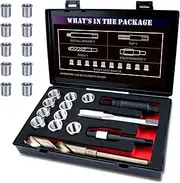 M14X1.5 Thread Repair Kit with Insert HSS Drill, Tap, Counterbore, Installation Driver, Metric, 10PCS Stainless Steel Insert M14X1.5X17.8MM