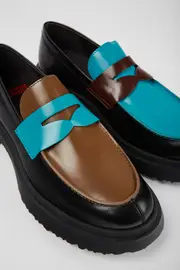 Twins Multicolored leather loafers for men