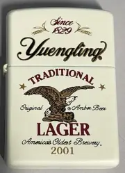 ZIPPO 2000 YUENGLING TRADITIONAL LAGER WHITE MATTE LIGHTER UNFIRED IN BOX K803
