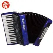 Hohner Chromatic Piano Accordion Bravo III 72, Pearl Blue, with Gig Bag & Straps