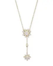 Diamond Starburst Drop Pendant Necklace in 14K Yellow Gold, .40 ct. t. w.