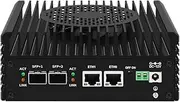 KINGDEL Powerful Mini Desktop Computer N100 up to 3.40GHz, 8GB DDR5 RAM 128GB NVMe SSD, 2 * 10G SFP+ 2* i226-V 2.5G Mini Router PC with Dual Display 2*HD Support 4K 5xUSB 1xTF Type-C W-11 Pro