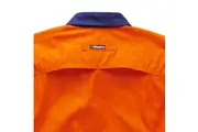 King Gee Mens Workcool 2 Hi-vis Cotton Drill Taped Work Shirt K54880 - Orange/Navy