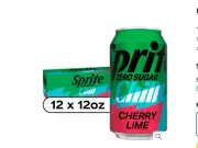 Sprite Chill CHERRY LIME Zero Sugar Soda Pop (1) 12 Pack Cans Limited Edition