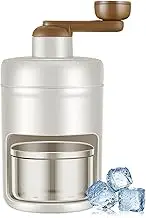 Household Mini Ice Shaver Crusher, Portable Smoothie Maker, Manual ice Crusher, Shave ice Machines for Making Snow Cones and Smoothies, Ideal for traveling and home use (White)