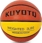 KUYOTQ 3LBS/3.3LBS 29.5" Weighted Basketball Composite Indoor Outdoor Heavy Trainer Basketball for Improving Ball Handling Dribbling Passing and Rebounding Skill (deflated, Size 7)
