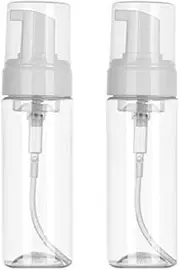 Beoncall Foaming Dispenser 7oz Transparent Empty Spray Bottles 2Pcs Plastic Foam Pump Travel Soap Portable Foam (200ml)