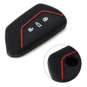 Car Key Case Key Fob Cover Soft Black Black Red Line For ID.3 For ID.4
