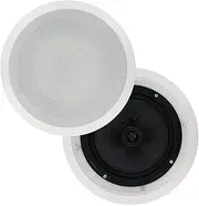 Pair of in-Ceiling Speakers 8-Inch 150W Carbon Cones White