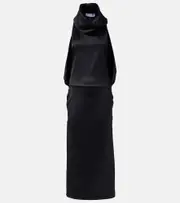 [The Attico] The Attico Satin midi dress AU 8 black