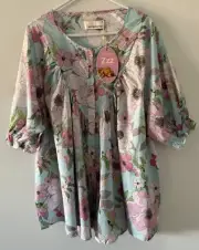 Peter Alexander Womens Floral PJ Top Size Medium RRP$79.95