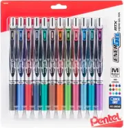 Pentel EnerGel RTX Retractable Liquid Gel Pens .7mm 12/Pkg-Assorted Ink Colors B