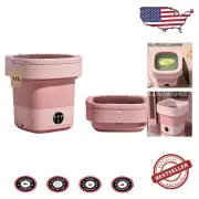 Efficient Portable Washer – 11L Mini Washing Machine with Blue Light in Pink