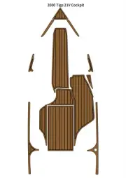 2000 Tige 21V Cockpit Pad Boat EVA Foam Faux Teak Deck Floor Mat Self Adhesive